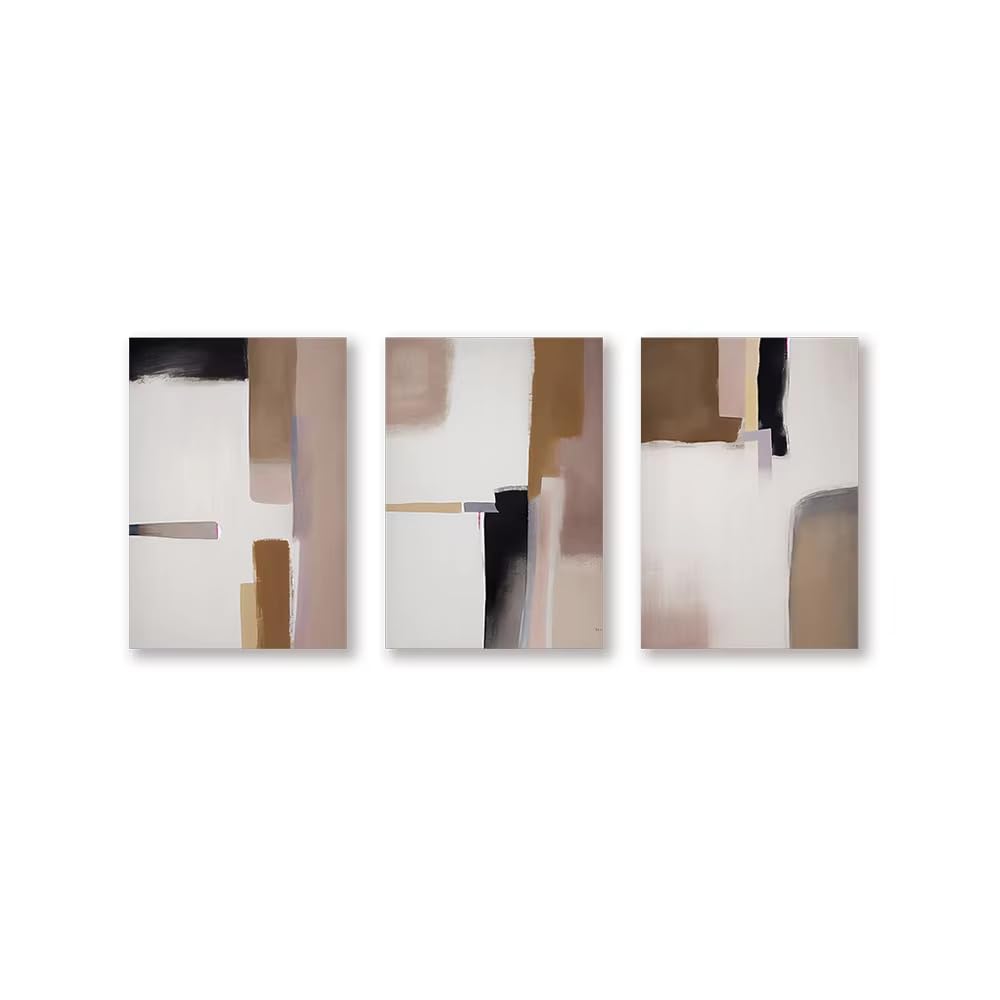 AEFOUU 3pcs Abstract Poster Wall Art Canvas Print Painting Home Decoration Abstract Color Blocks Painting Living Room Bedroom Decor(30x42cm/12x17in/Frameless)