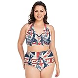 Bandera Británica del Reino Unido Música Rock Conjuntos de Bikini Mujer Dos Piezas Tallas Grandes Traje de Baño Push Up Cintura Alta Control de Vientre Bañador Cuello en V Bikinis
