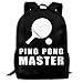 TRFashion Mochila Ping Pong Master Fashion Outdoor Shoulders Bag Durable Travel Camping For Kids Backpacks
