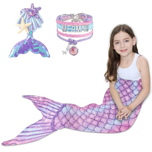 RDDAIPE Coperta a Coda di Sirena, Coperta Coda da Sirena, 140x60cm Coperta con Coda di Sirena Indossabile