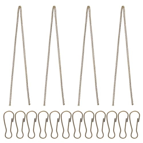 Image of Picture Hanging Kit with 4Pcs 2M Picture Hanging Chains & 12Pcs Hooks, Heavy Duty Metal Display Chain for Photo Frames Artworks Mirror(Bronze)