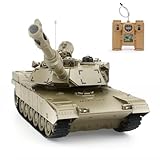 Rc Tanks,1:28 WW2 M1A2 America Army Tank Toys for Boys,9 Channels Remote Control Cars with Sound and Light, RC Military Truck Vehicle for Kids Boys Girls (Khaki)