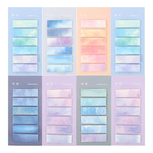 Marcadores de página adhesivos con diseño creativo en pack de 8 sets multicolores