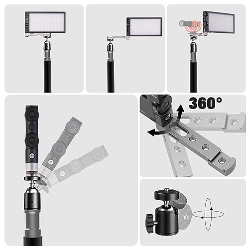 Pixel G1s RGB Video Light with APP Control, 12W 6400mAh 210 Minutes Rechargeable Battery LED Camera Light, 10 Common Lighting Effects, CRI≥97 2500-8500K LED Video Light with Aluminum Alloy Body