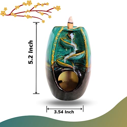 Nzrev Incense Waterfall - Backflow Incense Burner, Handmade Ceramic Incense Burner For Home Décor Ornament Aromatherapy Yoga & Spa #TOP1