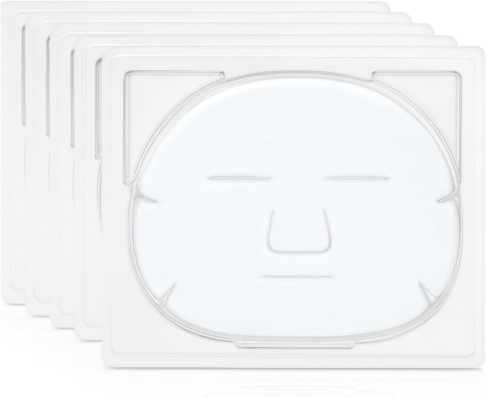 Infinitive Beauty 5 x New Crystal White Powder Gel Collagen Face Facial Mask Masks Sheet Patch, Anti Ageing Aging, Skincare, Anti Wrinkle, Moisturising, Moisture, Hydrating, Uplifting, Whitening, Remove Blemishes & Blackheads Product. Firmer, Smoother, Tone, Regeneration Of Skin. Suitable For Home Use Hot or Cold.