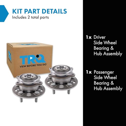 Image of TRQ Left and Right Wheel Bearing and Hub Assembly Set 2 Piece Compatible with 2019-2022 Genesis G70 2019-2022 G70 AWD 2018-2019 Kia Stinger 2018-2019 Stinger AWD