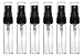 Riverrun Perfume Cologne Atomizers Black Fine Mist Sprayer Glass Bottle 4ml .14 oz (Set of 6 Sprayers)