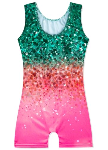 Image of HOZIY Gymnastics Leotards for Girls Unicorn Aurora Rainbow Mermaid Dinosaur Cupcake Sparkle Biketard Toddlers Kids Children