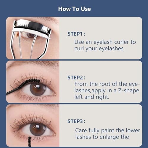 Waterproof Mascara Volume Mascara For Sensitive Eyes,Non Smudge Cruelty Free Mascara Lengthening False Lash Effect,Natural And Hypoallergenic Mascara With Fine Brush For Women (Brown) - Image 8