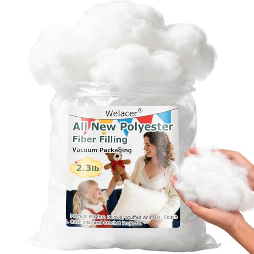 Welacer Pillow Stuffing 2.3lbs/36.8oz, Polyfill Stuffing for Stuffed Animals, Crafts, DIY Plush...