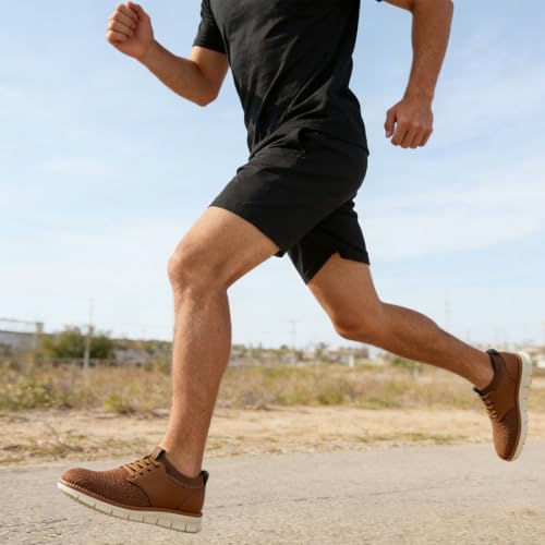 GOMUZO Men's KnitFlex Breeze Mesh Sneakers Casual Dress Sneakers Slip On Casual Dress Shoes Hands Free Walking Shoes (Brown, Adult, Men, 11, Numeric, US Footwear Size System, Medium) by GOMUZO - Used condition - Image 2