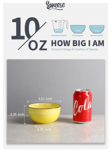 Sweese 144.002 Porcelain Bowls - 10 Ounce Set Of 6 164.002 Porcelain Round Dinner Plates - 10 Inch - Set Of 6 #TOP2