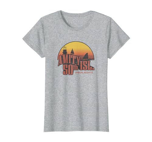 Jaws Amity Island 50th Annual Regatta T-Shirt, Women, Heather Grey, Medium