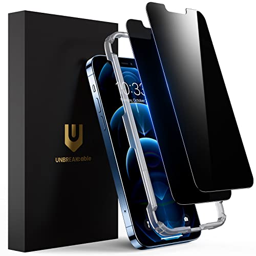 UNBREAKcable Sichtschutz Schutzfolie für iPhone 12 Pro Max 6,7 Zoll, Panzer Schutz Privacy Glas[2 Stück], Blickschutzfolie Schutzglas mit Anti Spy, Kratzfest, Anti-Fingerprint und Blasenfrei