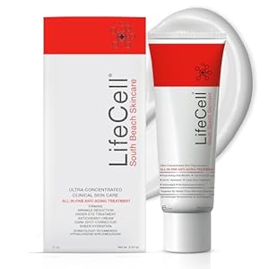 LifeCell All In One Anti-Aging Cream – Reduces Wrinkles, Fine Lines, Dark Circles & Sun Damage – Retinol, Vitamin C, DMAE & Hyaluronic Acid – Fragrance-Free, for All Skin Types (2.54oz)