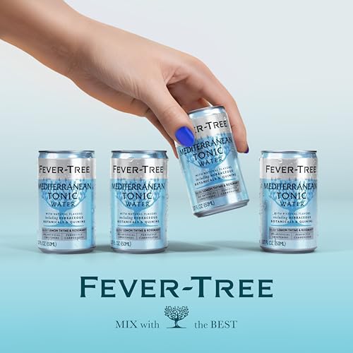 Image of Fever-Tree Mediterranean Tonic Water - Premium Mixer for Cocktails and Mocktails, 24 x 5.1 fl oz Cans Glass Bottles - Naturally Sourced, Non-GMO