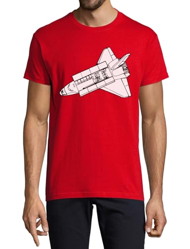 T-shirt homme rouge navette spatiale idéal pour le weekend