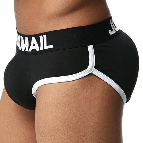 JOCKMAIL Mens Padded Boxers Soft Cotton Enhancing Buttocks Male Sponge Padding Underpants