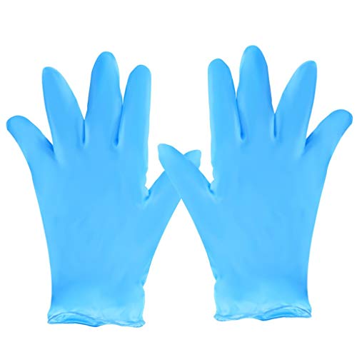 LODDD Blue Comfortable Disposable 100pc Powder Free Dishwashing Kitchen Work Rubber Garden Waterproof