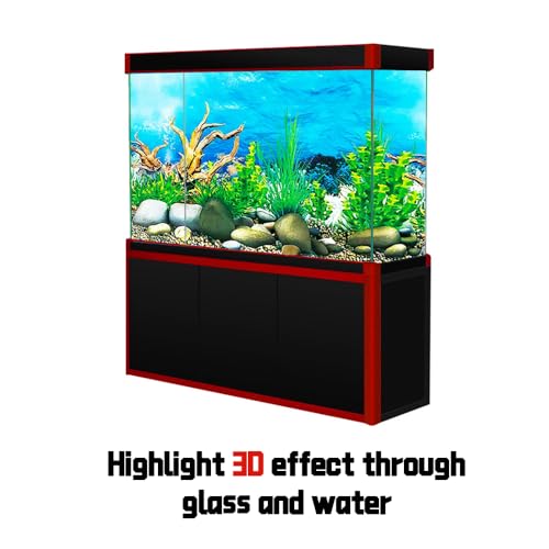 Image of Double-Sided Aquarium Background, Coral Reef and Seabed Design, 12 x 20 Inches, Waterproof (Animal Print A)