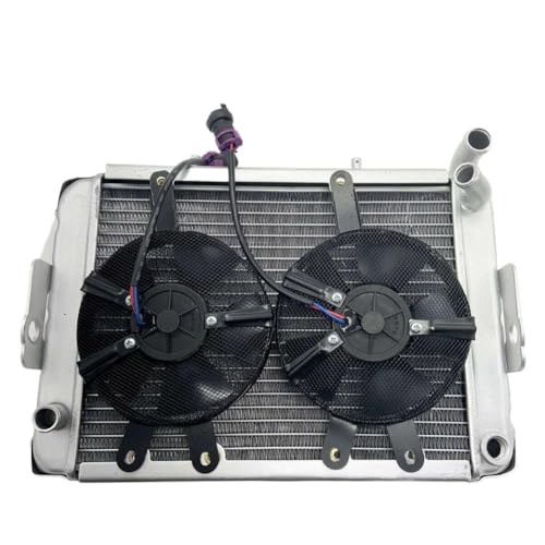 Radiador de agua con ventiladores compatible con Linhai Hytrack 260cc 300cc LH260 LH300 Atv Quad