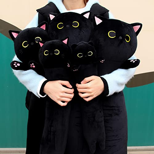 Mufeiruo Long Cat Plush Body Pillow, 22.5" Cute Long Cat Stuffed Animals Soft Long Cat Plushie, Kawaii Black Cat Plush Long Cat Pillow Stuffed Cat Toys For Kids Birthday Valentines Day Gifts #TOP2