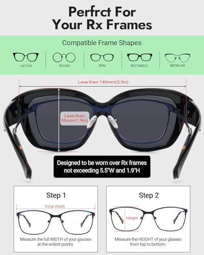 Meeloog Fit Over Glasses Sunglasses For Women Oversized Polarized Sunglasses Over Glasses Driving Sun Shades MST64943