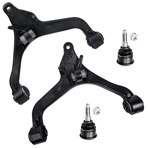 Image of Detroit Axle - Front 4pc Control Arms Kit for 2002 2003 2004 Jeep Liberty, 2 Lower Control Arms 2 Lower Ball Joints Replacement