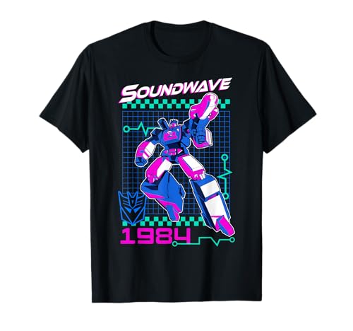 Transformers Soundwave 1984 Retro Grid Logo T-Shirt Small - image 1