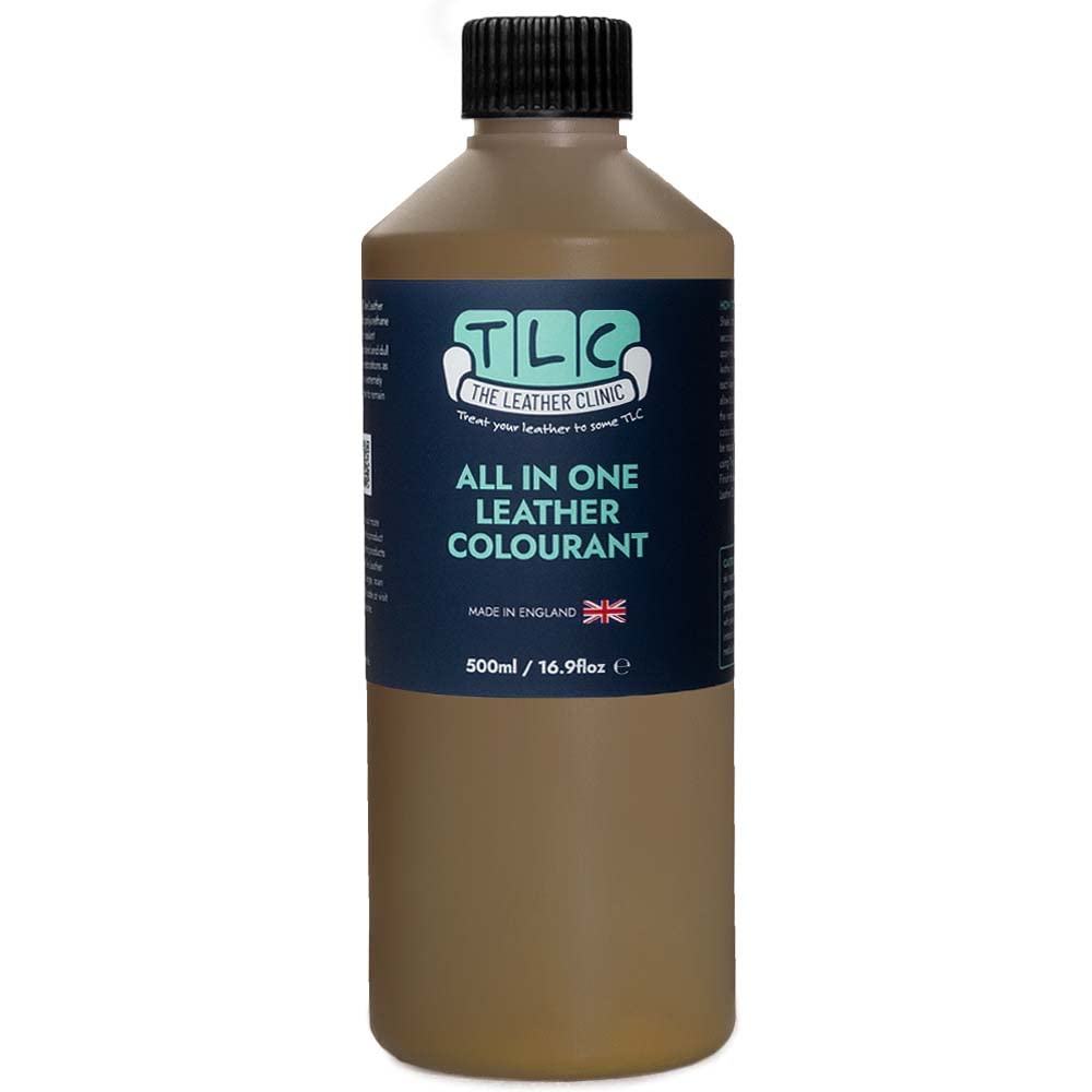 The Leather Clinic All in One Leather Colourant | Self Seal Leather Dye Repair Paint | Recolour Furniture, Sofas, Car Seats (Camel, 250ml)