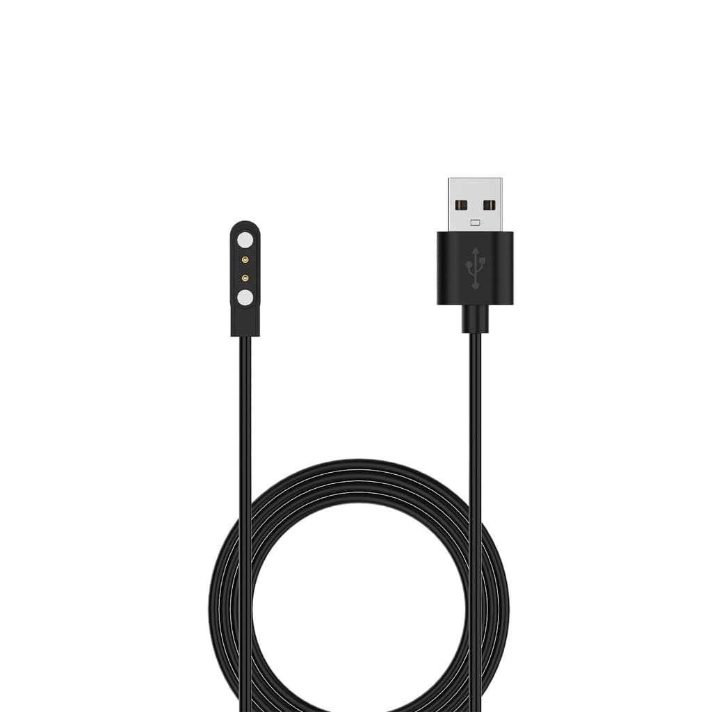 Jowxsx Black Smart Watch Charger, Magnetic USB Smartwatch Charging Cable 2 Pin Cord Charger for Smart Watch (60cm)
