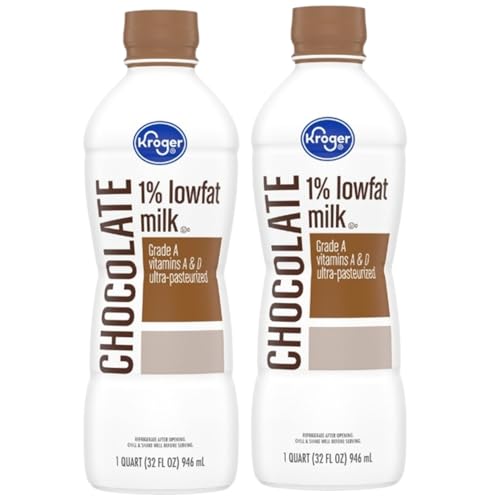 1% Low Fat Chocolate Milk, 32 fl oz, Pack of 2, Ready-to-Drink, with Cocoa and Skim Milk, for Kids and Adults