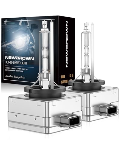 Image of NEWBROWN D3S Hid Headlight bulb 6000K White 200% brightness, Super White Xenon Replacement 66340 42403 42302 Headlight Bulb (35W D3S, 2 Pack)