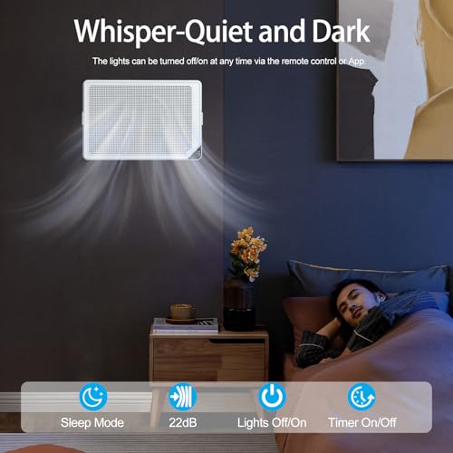 NEWPAD Air Purifiers for Home Large Room Up to 1345 sq.ft, Wall-Mounted HEPA Air Purifier with PM2.5 Sensor for Bedroom, Smart Air Cleaner with Activated Carbon for Pets, WiFi & RC, Auto Mode, Timer - Image 6