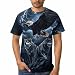 Cuntingvo Men's 3D Printed Wolf and Bald Eagle Graphic Tee Shirt Animal Theme Shirt,Multicolor4,2XL