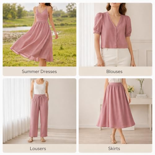 Image of Soimoi Mauve Solid 60 * 60's Cotton Cambric Fabric by the Yard, 56 Inch Wide Light Weight Material Suitable for Kurtis, Blouses, Kids Clothing, Tunics, Dresses and Summer Apparel