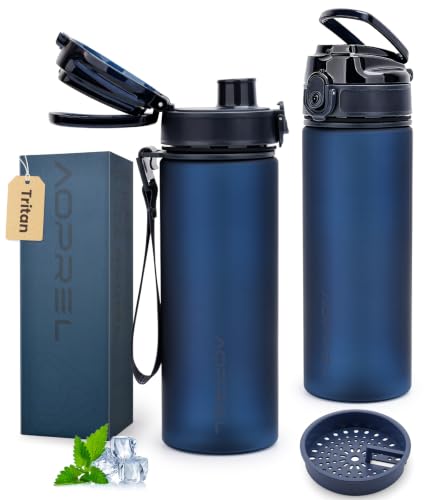 AOPREL Trinkflasche 1L Mit Filter & Zeitmarkierung, BPA-frei Tritan