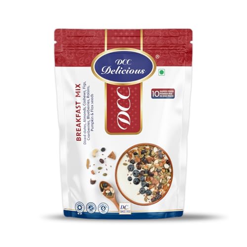 Image of DCC Delicious Breakfast Mix 200G | High Protein Morning Energy Mix of Almonds, Cashews, Fig, Dates, Berries, Raisins & Seeds | No Added Sugar | 200 Grams