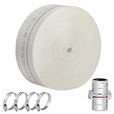 Pool Backwash Hose 2” × 100 ft Heavy Duty PVC Water Discharge Hose General Purpose Flexible Reinforced Lay Flat Pump Drain Pipe for Water Transfer, with 4 Clamps 1 Quick adapter