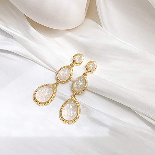 JENPECH 1 Par Ear Stud Earrings For Women Girls Gota De água Requintada Faux Gem Brincos Longos Joia