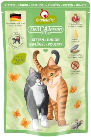 GranataPet DeliCatessen Kitten / Junior Geflügel, Nassfutter für Katzen, Katzenfutter für Feinschmecker, Futter ohne Getreide & ohne Zuckerzusätze, 6 x 85 g