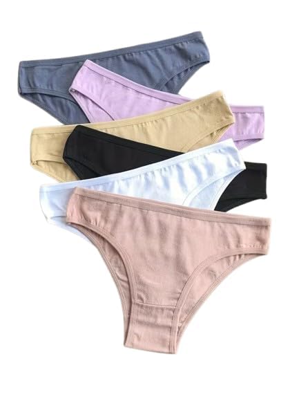 6pcs Women's Low-Rise Bikini Panties, Fashionable and Comfortable Soft Solid Color for Ladies-picture-33