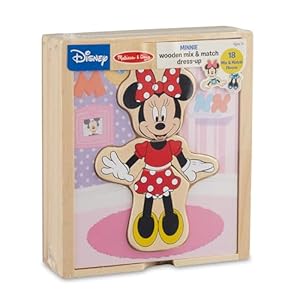 Melissa & Doug Disney Minnie Mouse Dress-Up Puzzle, 18 Pieces Mix and Match Outfits, Sorting & Matching Toy with Storage Case, Educational Puzzle for Toddlers Ages 3+