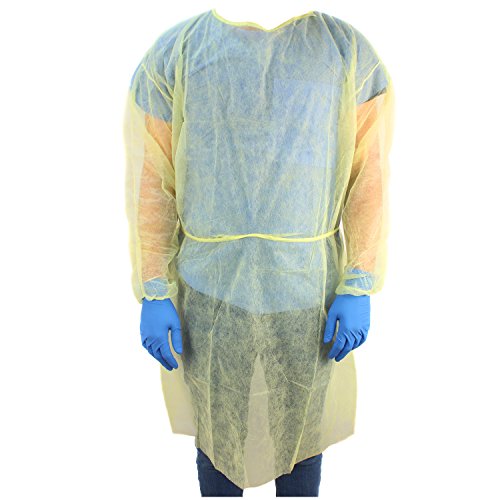 EverOne Isolation Gown Fluid Resistant - Full Back, Yellow (Case of 50)