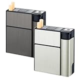 immagine prodotto Lorxilar 2 Pezzi Porta Sigarette con Porta Accendino, (Nessun più Leggero) Portasigarette per Donne E Uomini, Custodia per SigaretteBlack+Gold,One Size