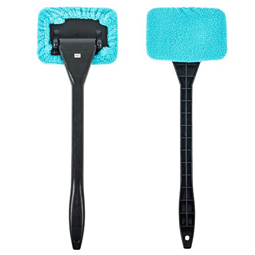 GADLANE Palo Limpiacristales Coche 2pcs - Limpiador Parabrisas Ventanas de Coche de Microfibra con Mango Largo para Limpiar Cristales y Niebla, Limpiador Cristales Coche - Bayeta Antivaho 2PCS Cover