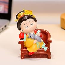 Chinese Ancient Women Statue Cartoon Tang Dynasty Lady Statue Handicraft Traditional Tabletop Ornament Chinese History Celebrated Woman Figurine Lady Sculpture for Festivals Decor B