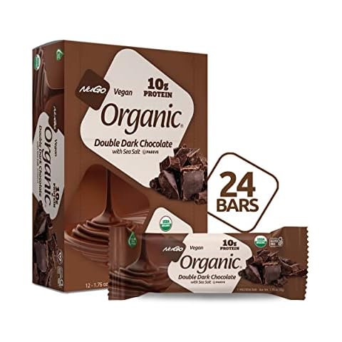 Nugo Organic Double Dark Chocolate, 10g Vegan Protein, Gluten Free, 24 count Cover