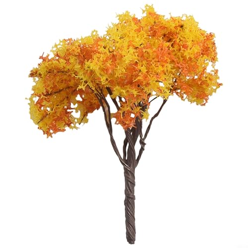 Zilimontt 10 piezas en miniatura para modelo de árbol de cerezo para accesorios de jardín de hadas y adorno de casa de muñecas, árboles de paisaje de plástico de 6,5 cm para ferrocarril y escenario de
